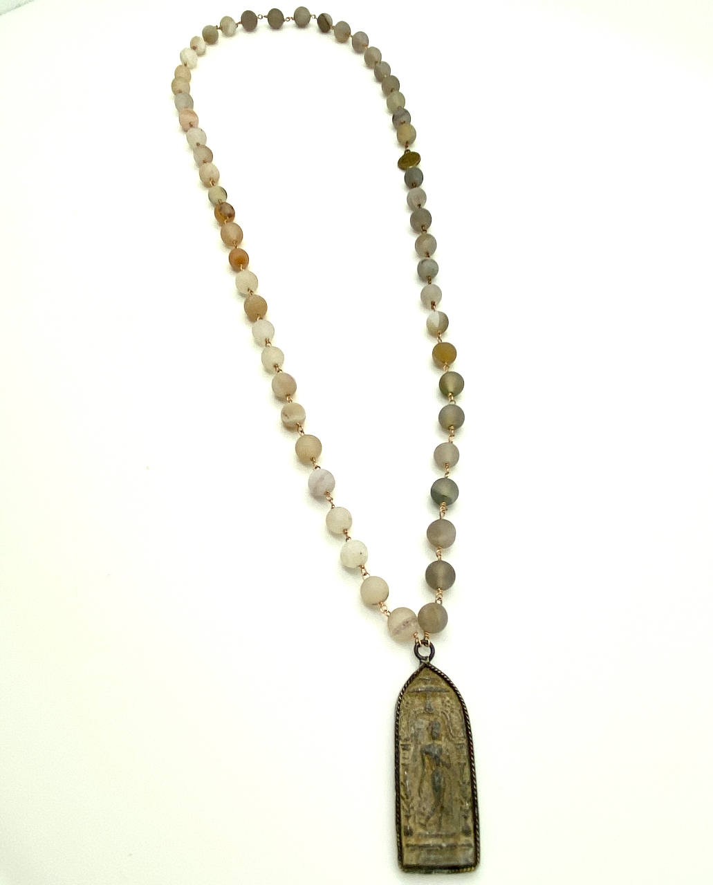 Antique Necklace LOOK PAKAM LP BOON Beads Rare Thai Amulet Pray Magic Power 