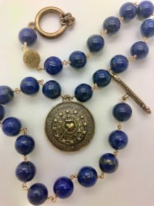 Antique Archconfraternity Honor Guard Icon Lapis Necklace Antique Archconfraternity Honor Guard Icon Lapis Necklace