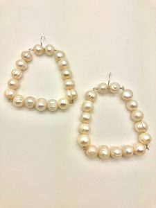 Large Pearl Forward Facing Hoop Earrings Large Pearl Forward Facing Hoop Earrings